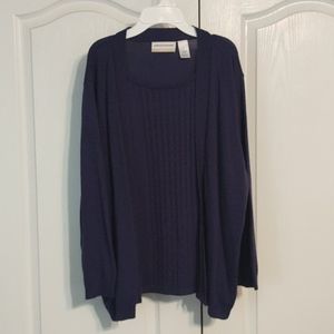 Navy blue attached sweater set